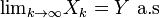 \mathop{\lim}_{k \rightarrow \infty} X_k = Y\,\,{\rm a.s}