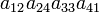 a_{12}a_{24}a_{33}a_{41}\;