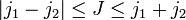    |j_1-j_2| \leq J \leq j_1+j_2 