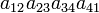 a_{12}a_{23}a_{34}a_{41}\;