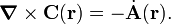  \boldsymbol{\nabla}\times\mathbf{C}(\mathbf{r}) =- \dot{\mathbf{A}}(\mathbf{r}). 