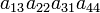 a_{13}a_{22}a_{31}a_{44}\;