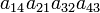 a_{14}a_{21}a_{32}a_{43}\;