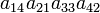 a_{14}a_{21}a_{33}a_{42}\;