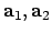 ${\bf a}_1, {\bf a}_2$