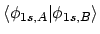 $\displaystyle \langle \phi_{1s,A} \vert \phi_{1s,B} \rangle$