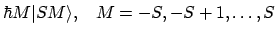 $\displaystyle \hbar M \vert SM \rangle, \;\;\; M=-S,-S+1,\ldots,S$