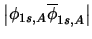 $\displaystyle \left\vert \phi_{1s,A} \overline{\phi}_{1s,A} \right\vert$
