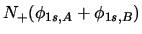 $\displaystyle N_+ (\phi_{1s,A} + \phi_{1s,B})$