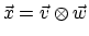 $\vec{x} = \vec{v} \otimes \vec{w}$