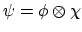 $\psi = \phi \otimes \chi$