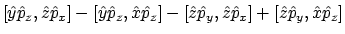 $\displaystyle [\hat{y}\hat{p}_z,\hat{z}\hat{p}_x]
- [\hat{y}\hat{p}_z,\hat{x}\h...
..._z]
- [\hat{z}\hat{p}_y,\hat{z}\hat{p}_x]
+ [\hat{z}\hat{p}_y,\hat{x}\hat{p}_z]$