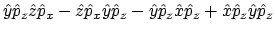 $\displaystyle \hat{y}\hat{p}_z\hat{z}\hat{p}_x
- \hat{z}\hat{p}_x\hat{y}\hat{p}_z
- \hat{y}\hat{p}_z\hat{x}\hat{p}_z
+ \hat{x}\hat{p}_z\hat{y}\hat{p}_z$