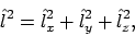 \begin{displaymath}\hat{l}^2 = \hat{l}_x^2 + \hat{l}_y^2 + \hat{l}_z^2,
\end{displaymath}