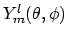 $Y^l_m(\theta,\phi)$