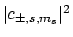 $\vert c_{\pm,s,m_s}\vert^2$