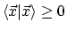 $\langle{\vec{x}}\vert{\vec{x}}\rangle \ge 0$