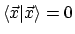 $\langle{\vec{x}}\vert{\vec{x}}\rangle = 0$