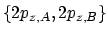 $\{2p_{z,A},2p_{z,B}\}$
