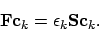 \begin{displaymath}\mathbf{Fc}_k = \epsilon_k \mathbf{Sc}_k .
\end{displaymath}