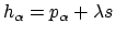 $h_\alpha = p_\alpha + \lambda s$
