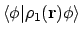 $\displaystyle \langle{\phi}\vert{\rho_1(\mathbf{r})\phi}\rangle$