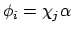 $\phi_i = \chi_j\alpha$