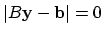 $\vert B{\bf y}-{\bf b}\vert=0$