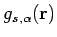 $\displaystyle g_{s,\alpha}({\bf r})$