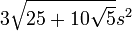 3\sqrt{25+10\sqrt{5}}s^2