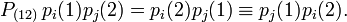 
P_{(12)}\, p_i(1)p_j(2) = p_i(2)p_j(1) \equiv p_j(1)p_i(2) .
