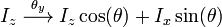  I_z\; \stackrel{\theta_y}{\longrightarrow}\;I_z \cos(\theta) + I_x \sin(\theta) 