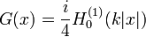 G(x) = \frac{i}{4}H^{(1)}_0(k|x|)