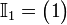 \mathbb{I}_1 = \begin{pmatrix}1\end{pmatrix}