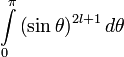 \int\limits_{0}^{\pi }\left( \sin \theta \right) ^{2l+1}  d\theta  
