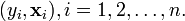 (y_i,\bold{x}_i), i = 1, 2,\dots, n .