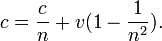  c = \frac{c}{n} + v(1-\frac{1}{n^2}). 