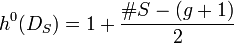 h^0(D_S)=1+\frac{\#S-(g+1)}{2}