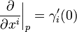  \frac{\partial}{\partial x^i}\bigg|_{p} = \gamma_i '(0)