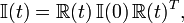  \mathbb{I}(t)= \mathbb{R}(t)\, \mathbb{I}(0)\, \mathbb{R}(t)^T, 